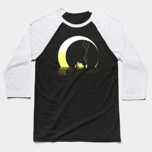 Tent In The Moonlight While Camping Baseball T-Shirt